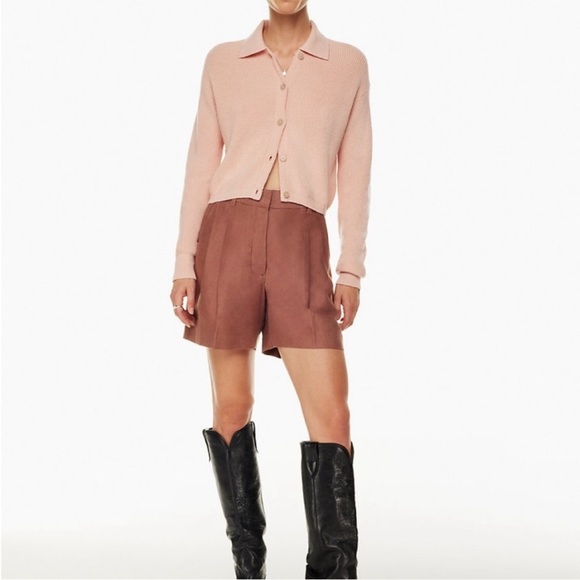 Wilfred Pants - Aritzia color mocha sorbet Effortless Linen 5" Short